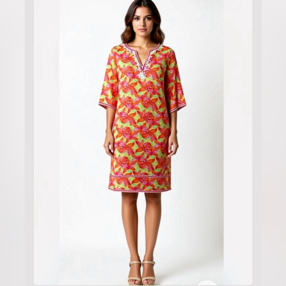 Lilly Pulitzer Pink and Orange Floral Dress - Picture 8 of 8